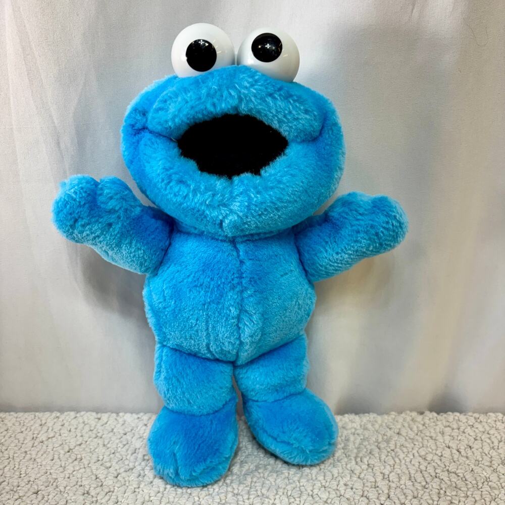 VTG Baby Cookie Monster Plush Stuffed Toy 10.5" Hasbro 1992 Sesame Street
